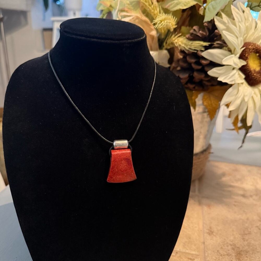 Silpada 925 Sterling Silver Coral  Pendant Necklace